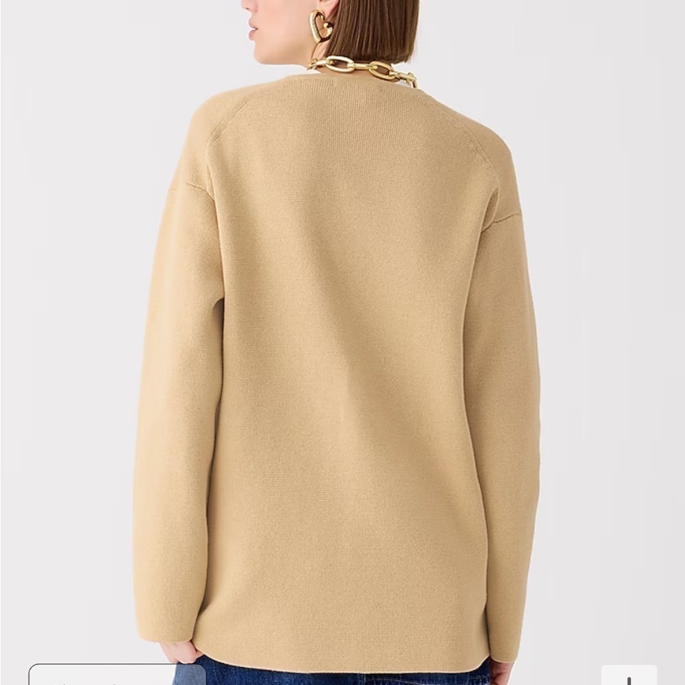 J crew Long V-neck sweater blazer light khaki - Picture 3 of 5